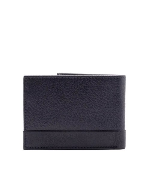 ROBERT Leather wallet with flap blue - Men’s Wallets