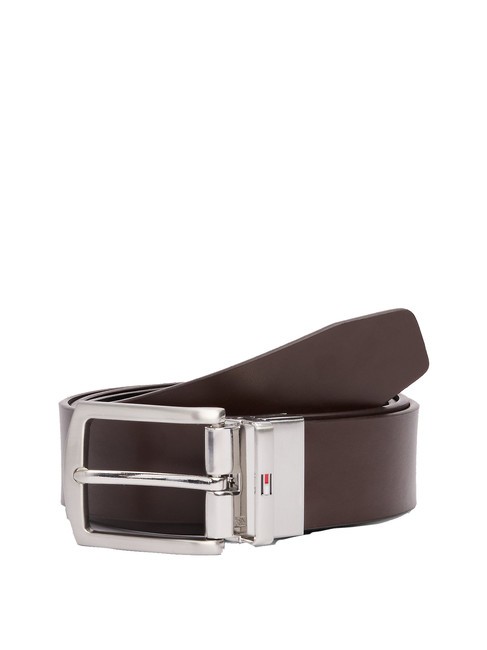 DENTON Leather belt black / coffee beans - Belts