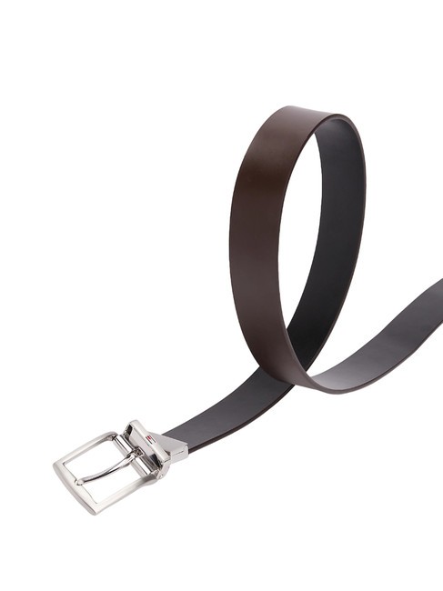 DENTON Leather belt black / coffee beans - Belts