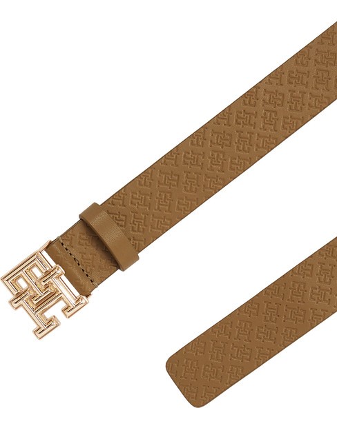 TH MONOGRAM Leather belt safari canvas - Belts