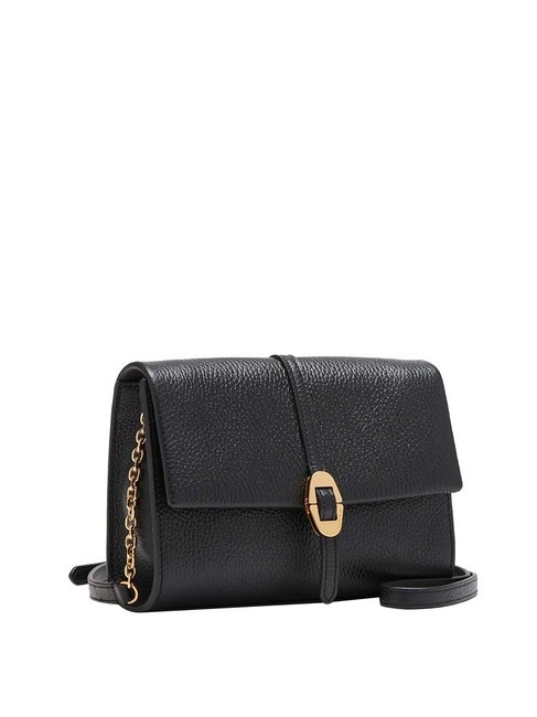DORIAN Hammered leather mini shoulder bag Black - Women&rsquo;s Bags