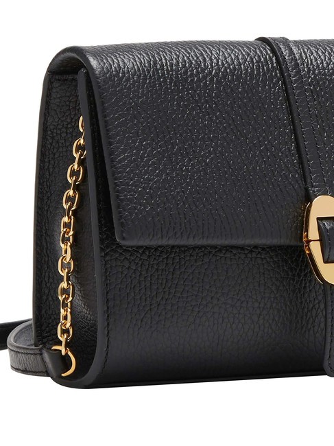 DORIAN Hammered leather mini shoulder bag Black - Women&rsquo;s Bags