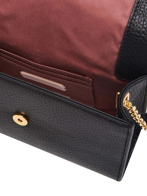 DORIAN Hammered leather mini shoulder bag Black - Women&rsquo;s Bags