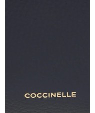 COCCINELLE TEBE Shoulder bag in textured leather midnight blue - Women&rsquo;s Bags - 4