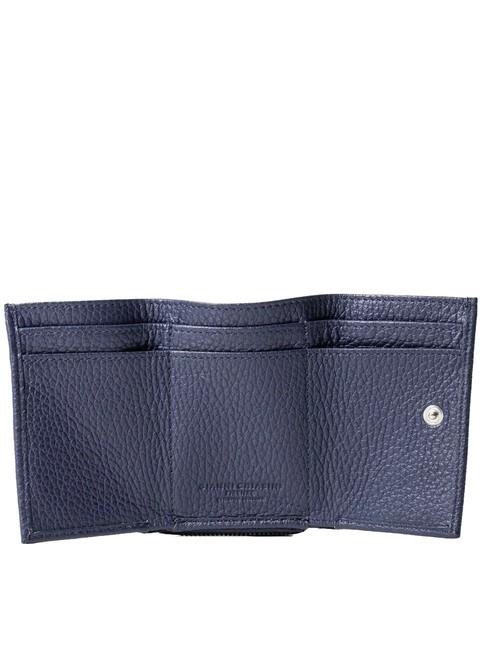 WALLETS GRAIN Small hammered leather wallet BLUE - Women&rsquo;s Wallets