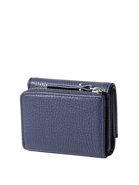 WALLETS GRAIN Small hammered leather wallet BLUE - Women&rsquo;s Wallets