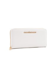 ROCCOBAROCCO LOGO METALLICO Large zip around wallet off white - Women’s Wallets - 3