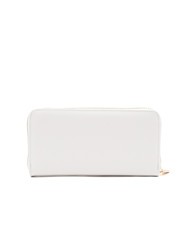 ROCCOBAROCCO LOGO METALLICO Large zip around wallet off white - Women’s Wallets - 4