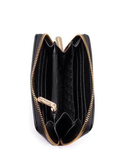 LOGO METALLICO Medium zip around wallet black - Women’s Wallets