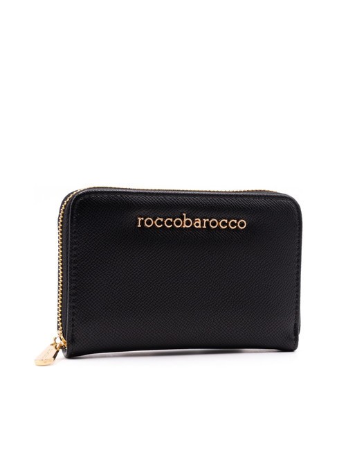 LOGO METALLICO Medium zip around wallet black - Women’s Wallets
