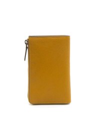 PIQUADRO BLACK SQUARE  Leather coin case Yellow - Men’s Wallets - 3