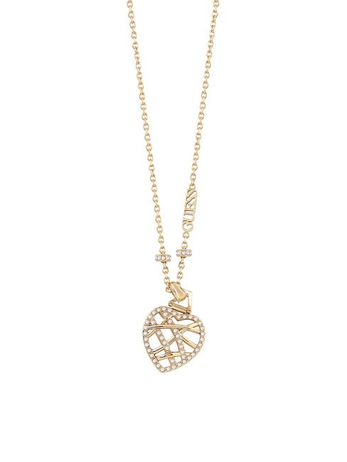 HEART CAGE Pendant Necklace yellow gold - Necklaces