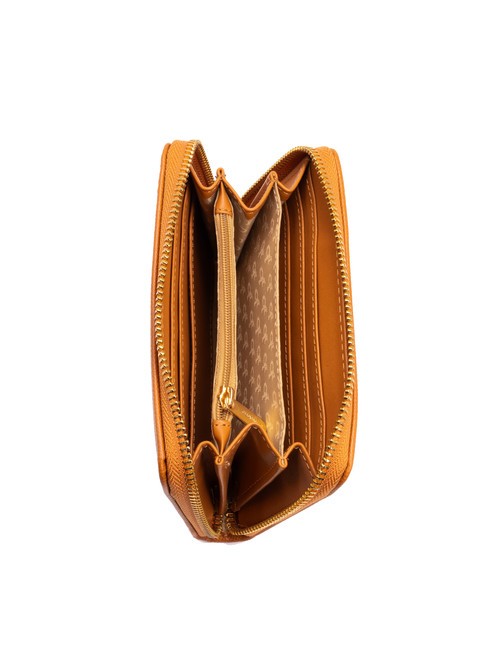 LOGO METALLICO Medium zip around wallet tan - Women’s Wallets