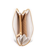 ROCCOBAROCCO LOGO METALLICO Medium zip around wallet off white - Women’s Wallets - 2