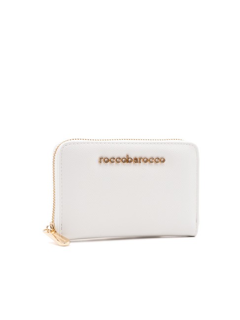 LOGO METALLICO Medium zip around wallet off white - Women’s Wallets