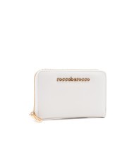 ROCCOBAROCCO LOGO METALLICO Medium zip around wallet off white - Women’s Wallets - 3
