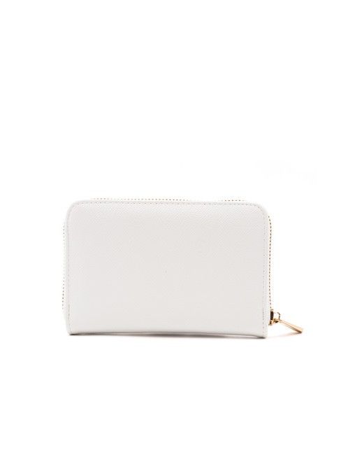 LOGO METALLICO Medium zip around wallet off white - Women’s Wallets