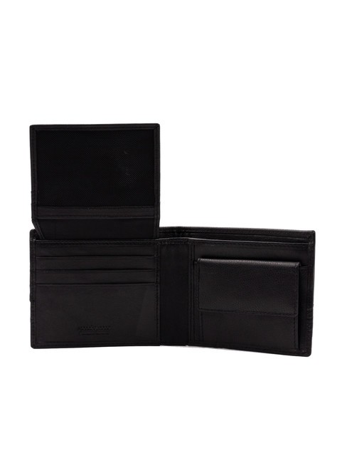 BRYAN Leather wallet with flap black - Men’s Wallets
