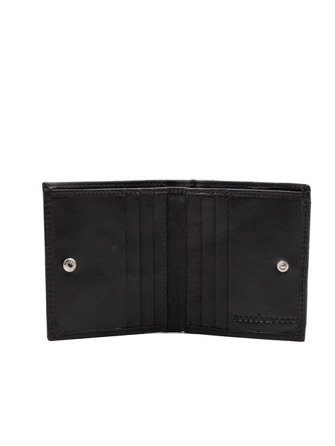 ROUND Leather wallet coin pocket dark brown - Men&rsquo;s Wallets