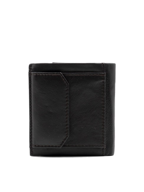 ROUND Leather wallet coin pocket dark brown - Men&rsquo;s Wallets