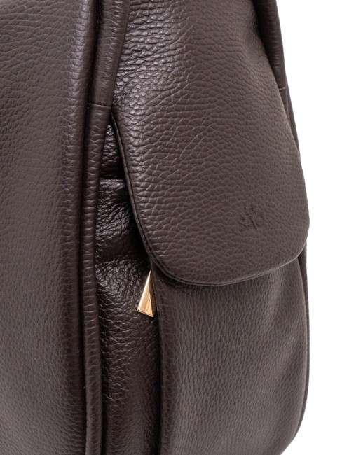 TRIO  Hammered leather satchel backpack coffee25 - Women’s Bags