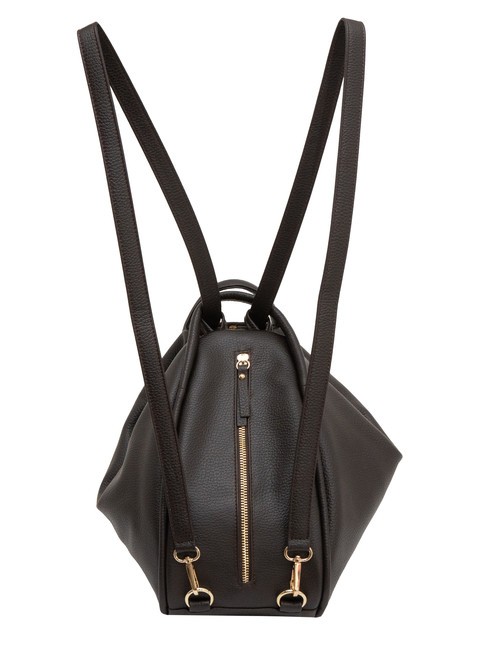 TRIO  Hammered leather satchel backpack coffee25 - Women’s Bags