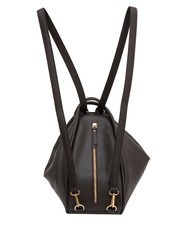 LESAC TRIO  Hammered leather satchel backpack coffee25 - Women’s Bags - 3