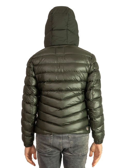 BLAZE Bimaterial down jacket with hood volcano-volcano - Men's down jackets