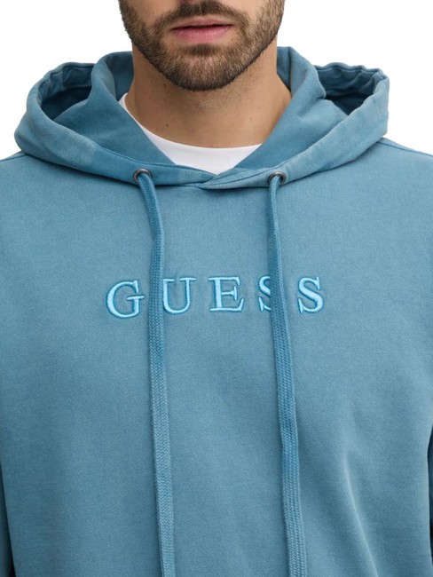 FINCH TERRY Sweatshirt with pocket and hood wild storm blue mult - Sweatshirts