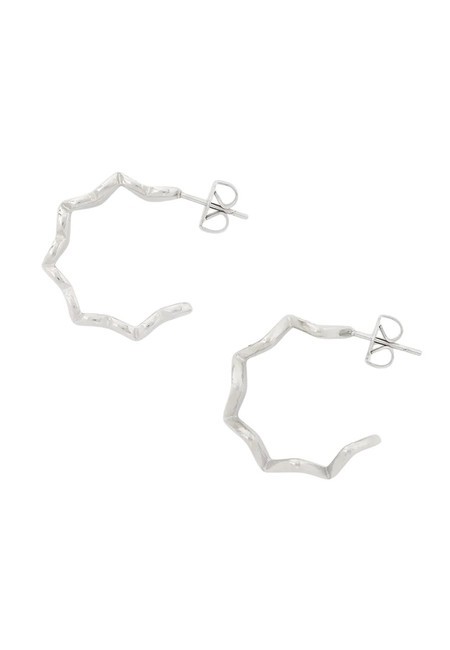 LOVELY GUESS Semicircle heart earrings SILVER - Earrings