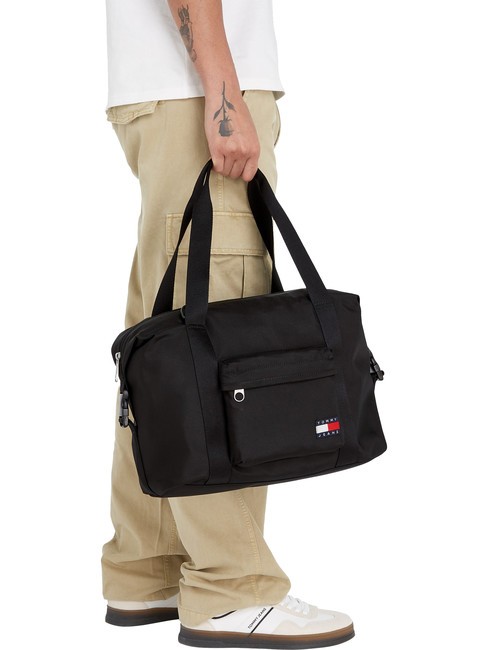 TOMMY JEANS ESSENTIAL DAILY  Weekender bag with shoulder strap black - Duffle bags