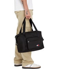 TOMMY HILFIGER TOMMY JEANS ESSENTIAL DAILY  Weekender bag with shoulder strap black - Duffle bags - 4