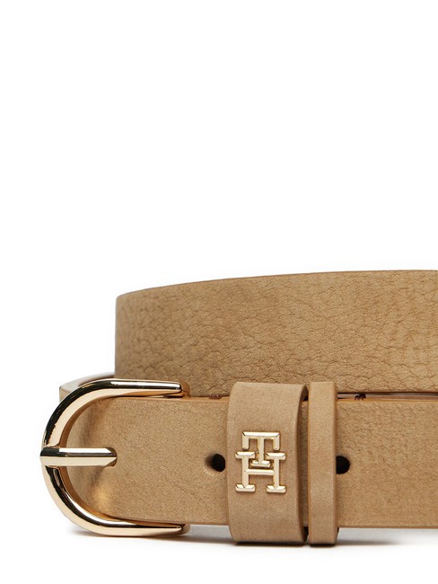 ESSENTIAL EFFORTLESS Made in Italy leather belt safari canvas - Belts