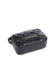 LOVE MOSCHINO QUILTED Camera case bag with shoulder strap Black - Women’s Bags - 5