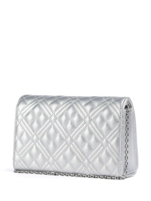 QUILTED Clutch with chain shoulder strap silver - Women&rsquo;s Bags