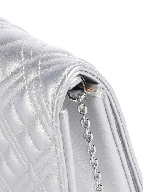 QUILTED Clutch with chain shoulder strap silver - Women&rsquo;s Bags