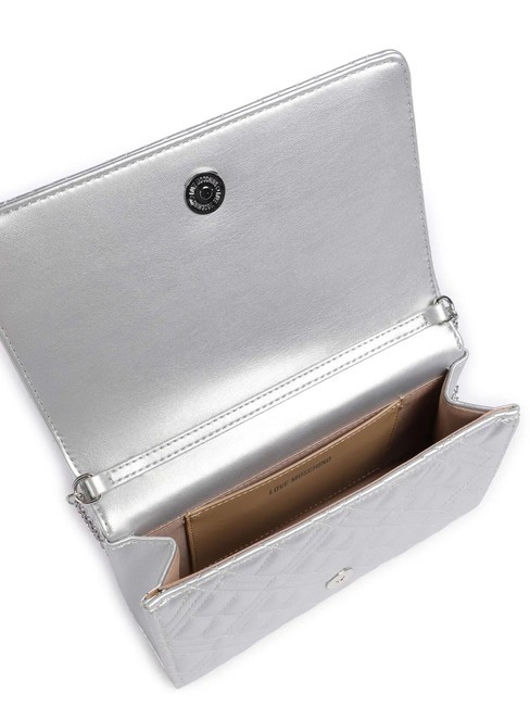 QUILTED Clutch with chain shoulder strap silver - Women&rsquo;s Bags