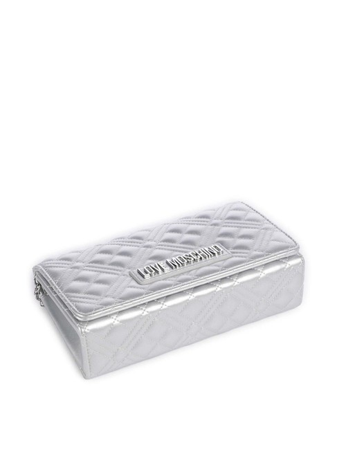 QUILTED Clutch with chain shoulder strap silver - Women&rsquo;s Bags