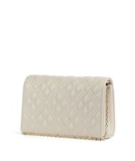 LOVE MOSCHINO QUILTED Shoulder bag with flap ivory - Women’s Bags - 2