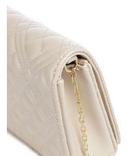 LOVE MOSCHINO QUILTED Shoulder bag with flap ivory - Women’s Bags - 3