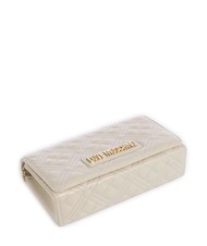 LOVE MOSCHINO QUILTED Shoulder bag with flap ivory - Women’s Bags - 5