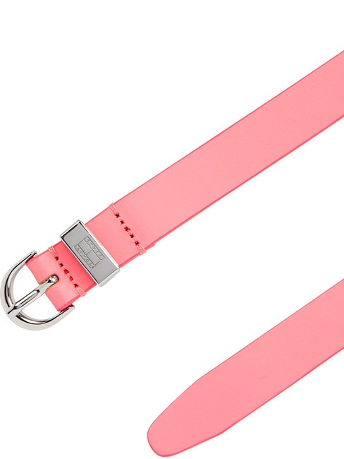 TOMMY JEANS Heritage Oval Leather belt preppy pink - Belts