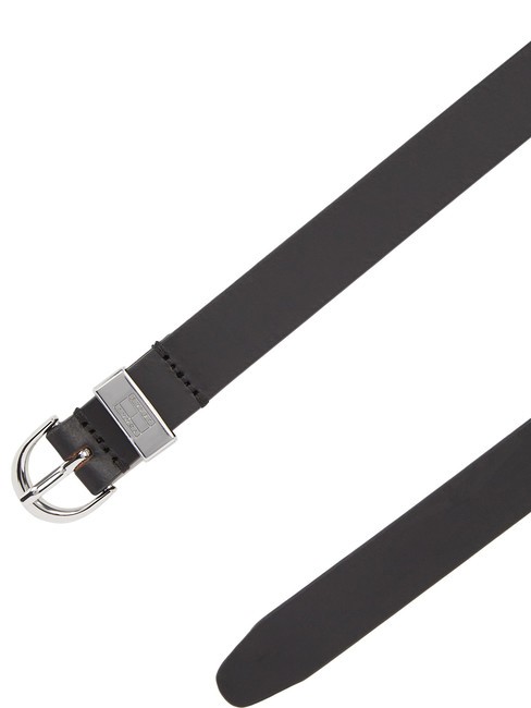 TOMMY JEANS Heritage Oval Leather belt black - Belts