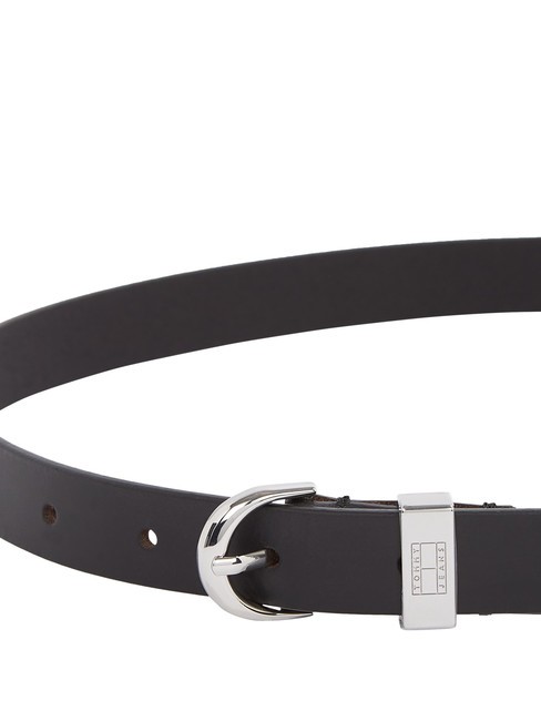 TOMMY JEANS Heritage Oval Leather belt black - Belts