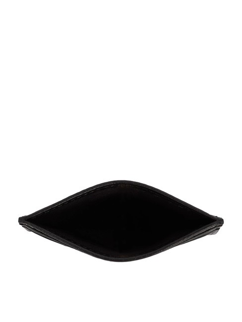 TH CORP Flat leather card holder black - Men’s Wallets