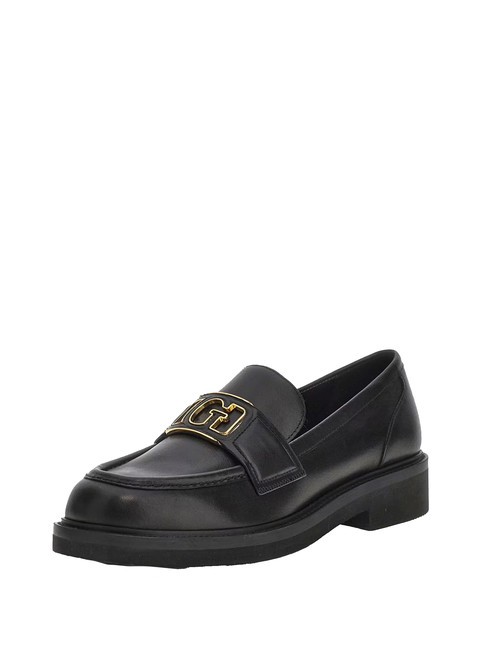 SHUTTLE  Leather moccasins BLACK - Women’s shoes