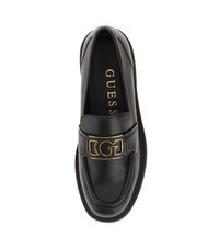 GUESS SHUTTLE  Leather moccasins BLACK - Women’s shoes - 4