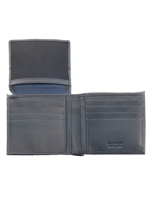 STRIPE Leather wallet with flap blue - Men&rsquo;s Wallets