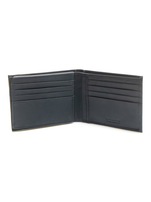 STRIPE Leather wallet with flap blue - Men&rsquo;s Wallets