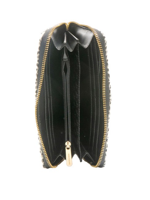 ADELE Large zip around wallet black wool - Women’s Wallets